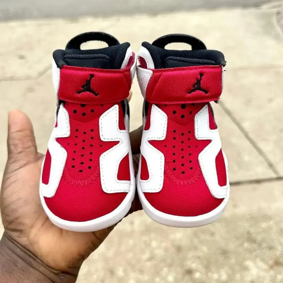 Nike Air Jordan 6 Retro Little‎ Flex Carmine Baby Shoes Size 4 - Picture 6 of 10